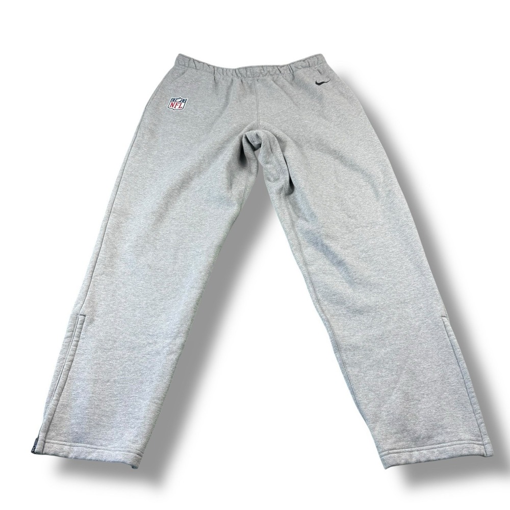 Nike NFL Equipment Training Team-Issued Gray Thick Heavyweight Zip Sweatpants 3X